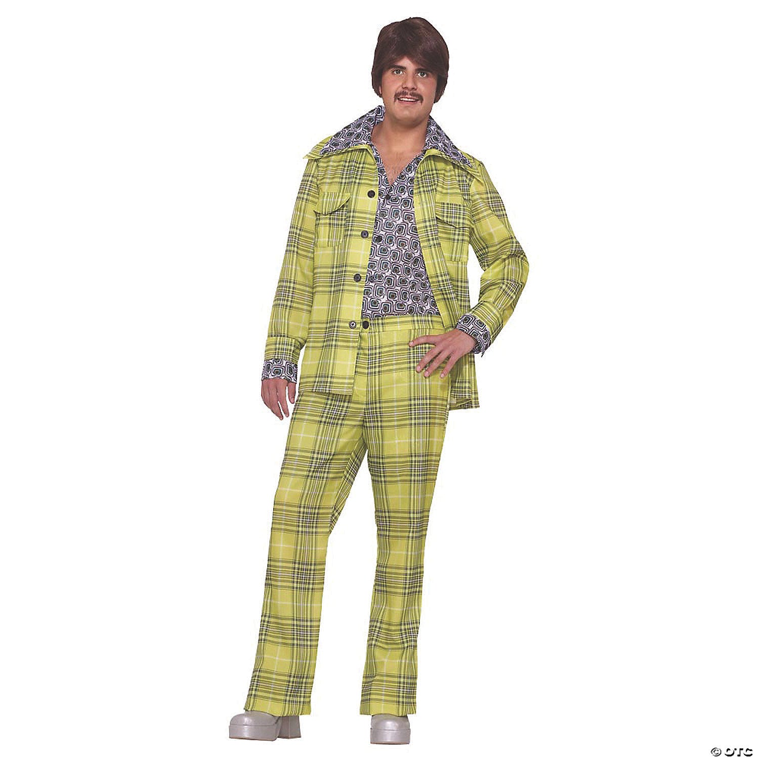 men s plaid leisure suit 70s costume standard~fm64067