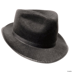 adults black felt fedora blues hat~gc12