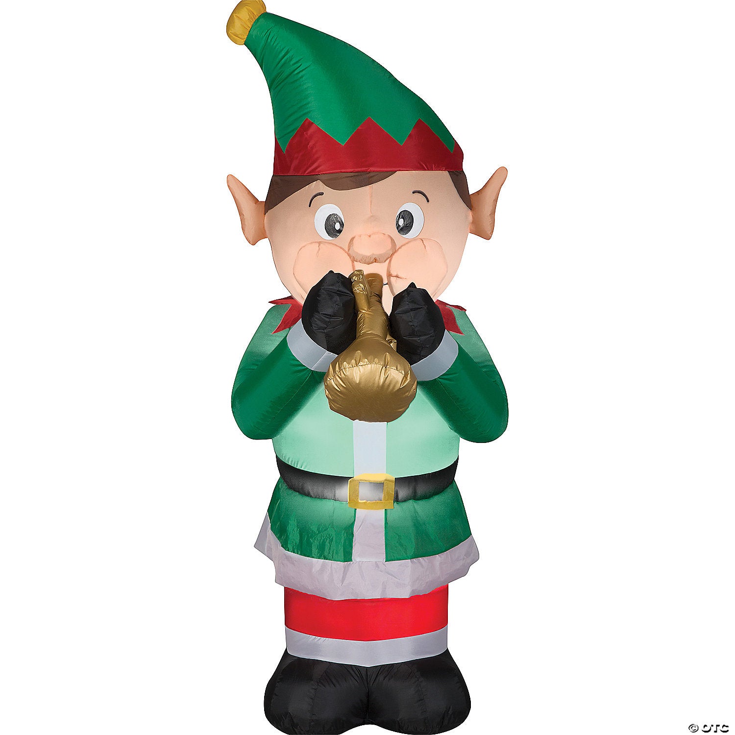 72 blow up inflatable animated elf playing trumpet outdoor yard decoration~ss118906g-a01
