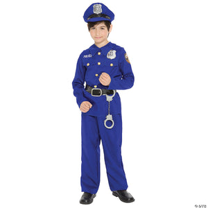kids blue police officer costume medium~mr144140