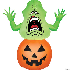 42 blow up inflatable ghostbusters slimer on pumpkin with built in led lights outdoor yard decoration~ss71728g-a01