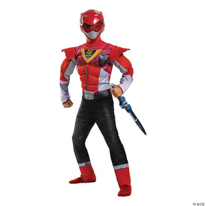 boy s classic power up muscle mighty morphin red ranger costume medium~dg104799k