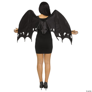 adults black satin wings~fw96924bk-a01
