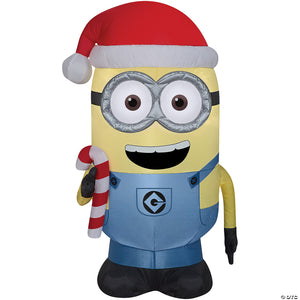42 blow up inflatable despicable me dave with candy cane outdoor yard decoration~ss15570g