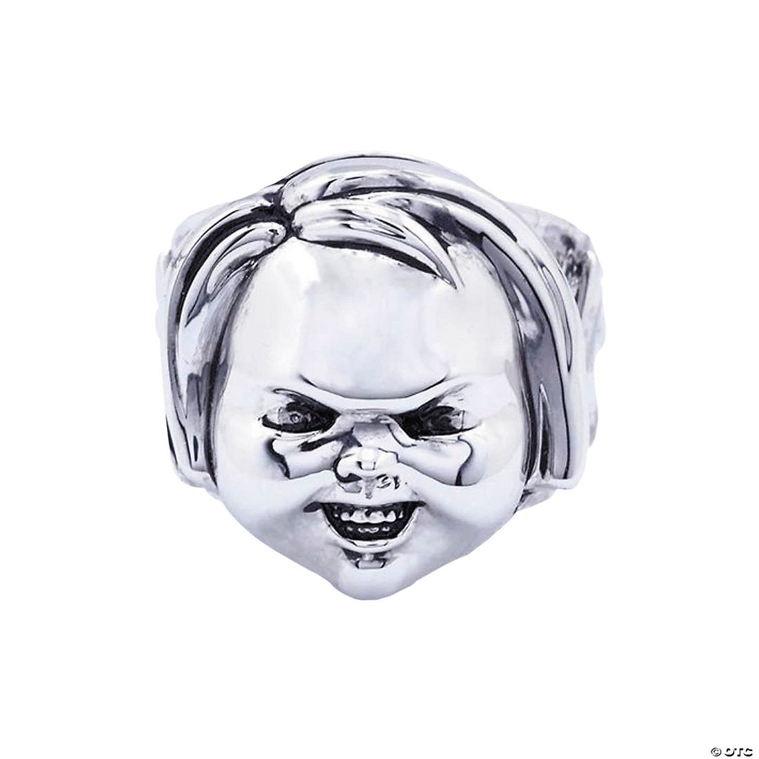 child& 8217 s play 2& 8482 chucky face plated brass ring size 12~majakus10312