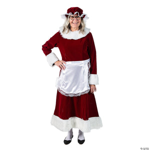 women& 8217 s burgundy velvet mrs claus dress costume xxl~ae7058xxl-a02