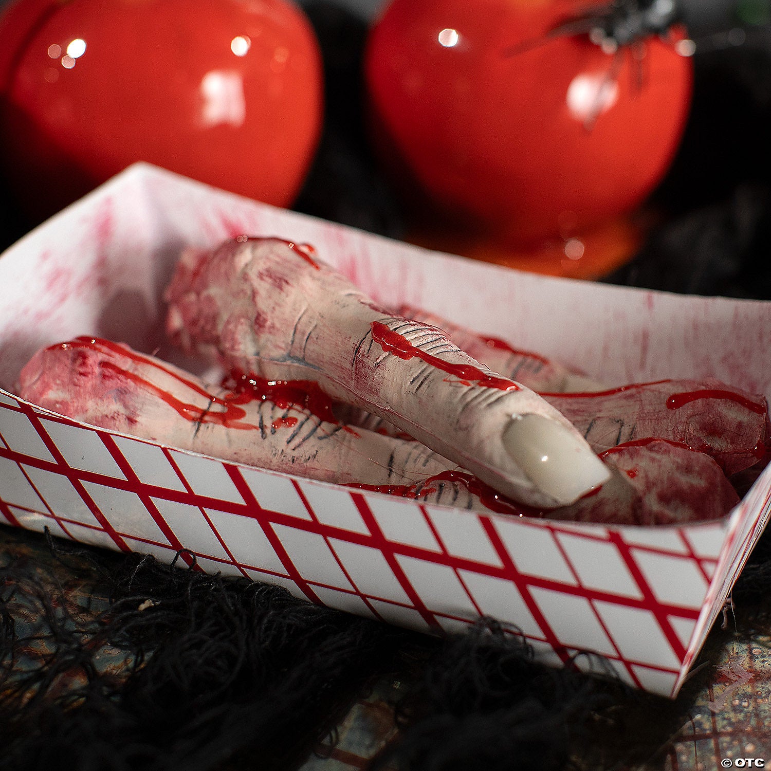 2 food tray of fingers plastic halloween decoration~atc00049-a04