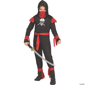 boy s black skull ninja costume medium~fw112652bkmd