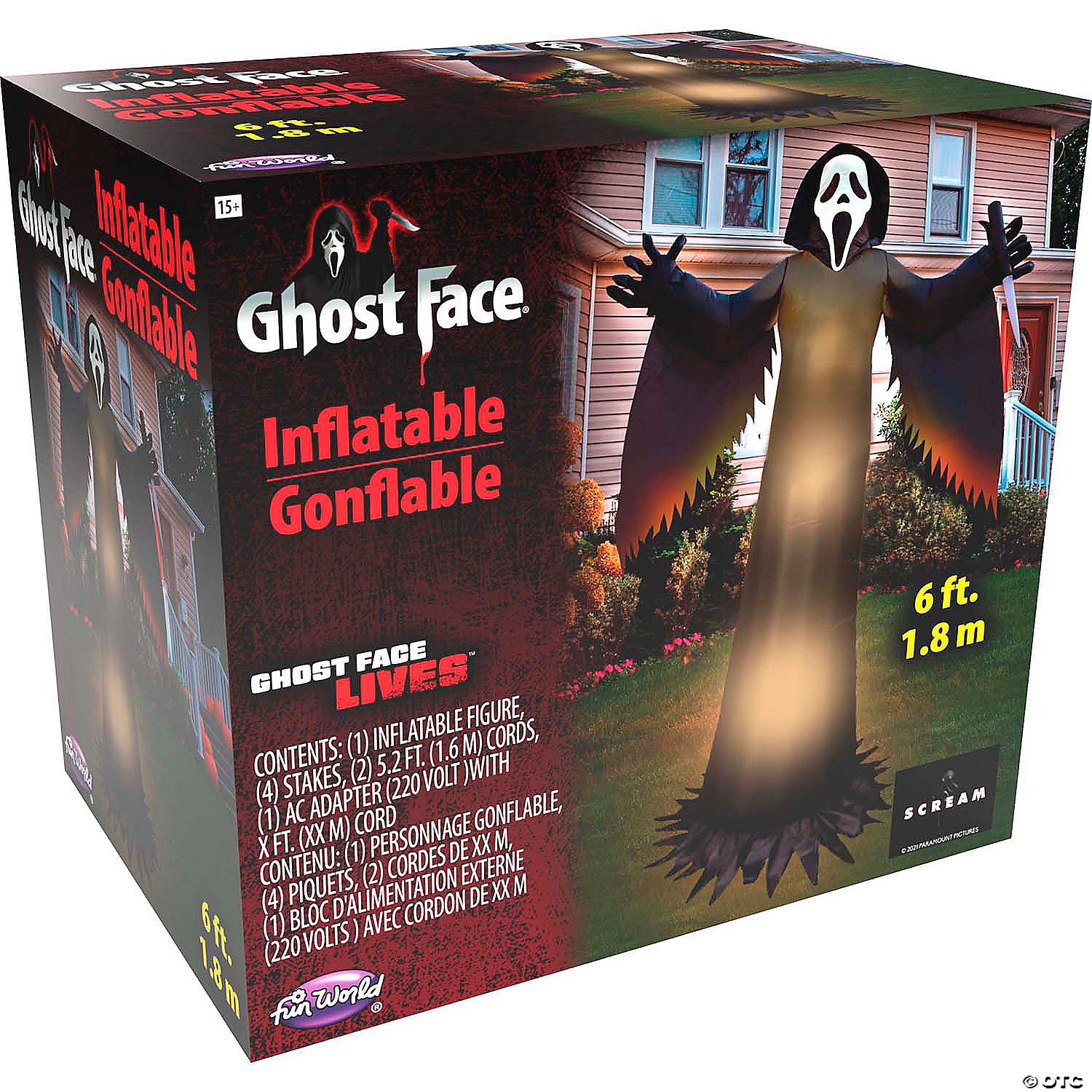 6 ft inflatable blow up ghost face& 8482 outdoor yard decoration~fw96074