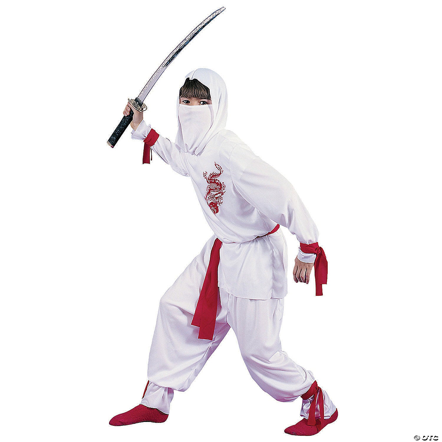 boy s deluxe white ninja costume medium~fw8708md