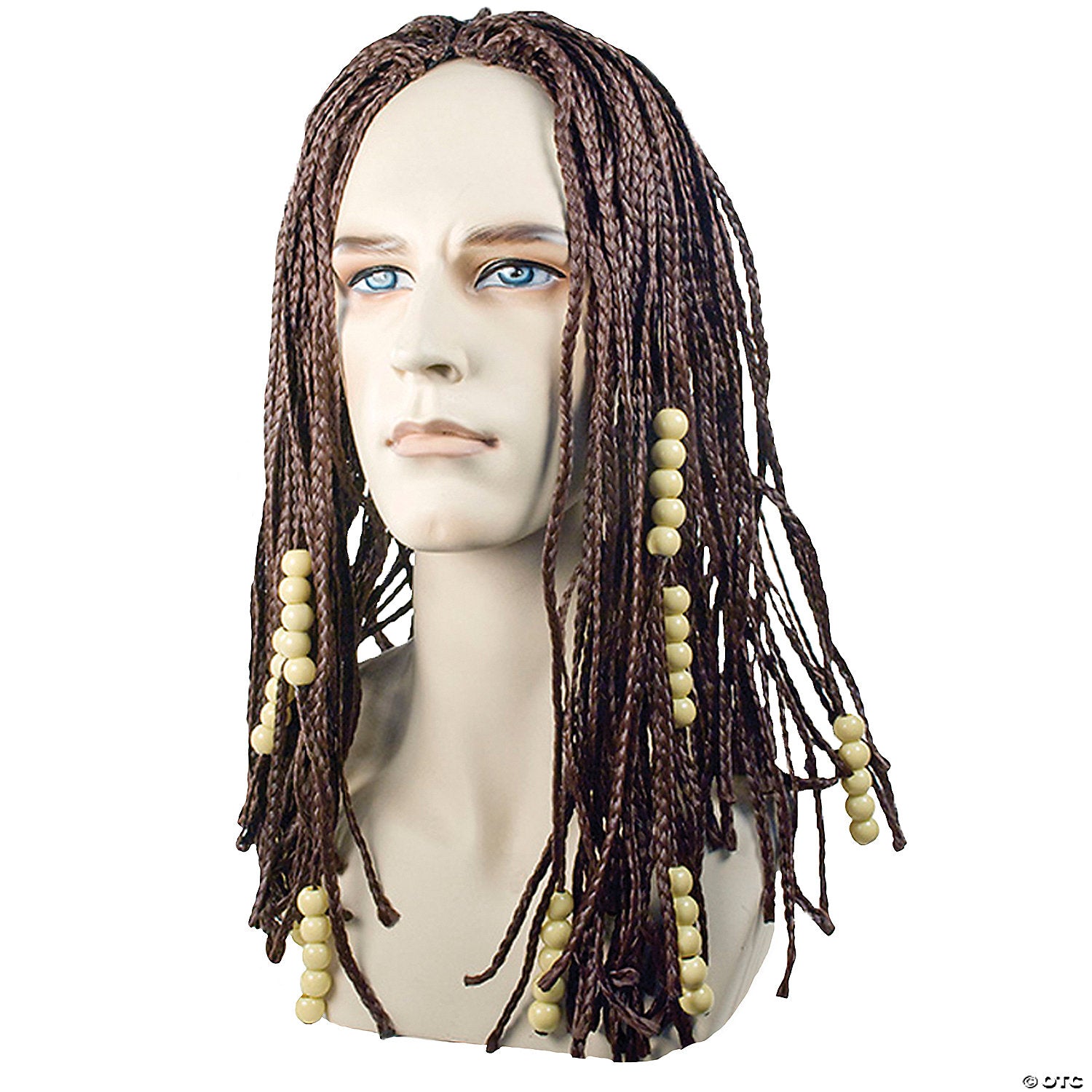 adults brown dreadlock wig with beads~lw308bn