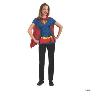 women& 8217 s supergirl& 8482 shirt costume with cape medium~ru880474md