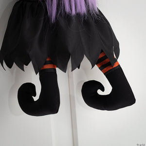 2 hanging animated crashed witch halloween decoration~atc00073-a05