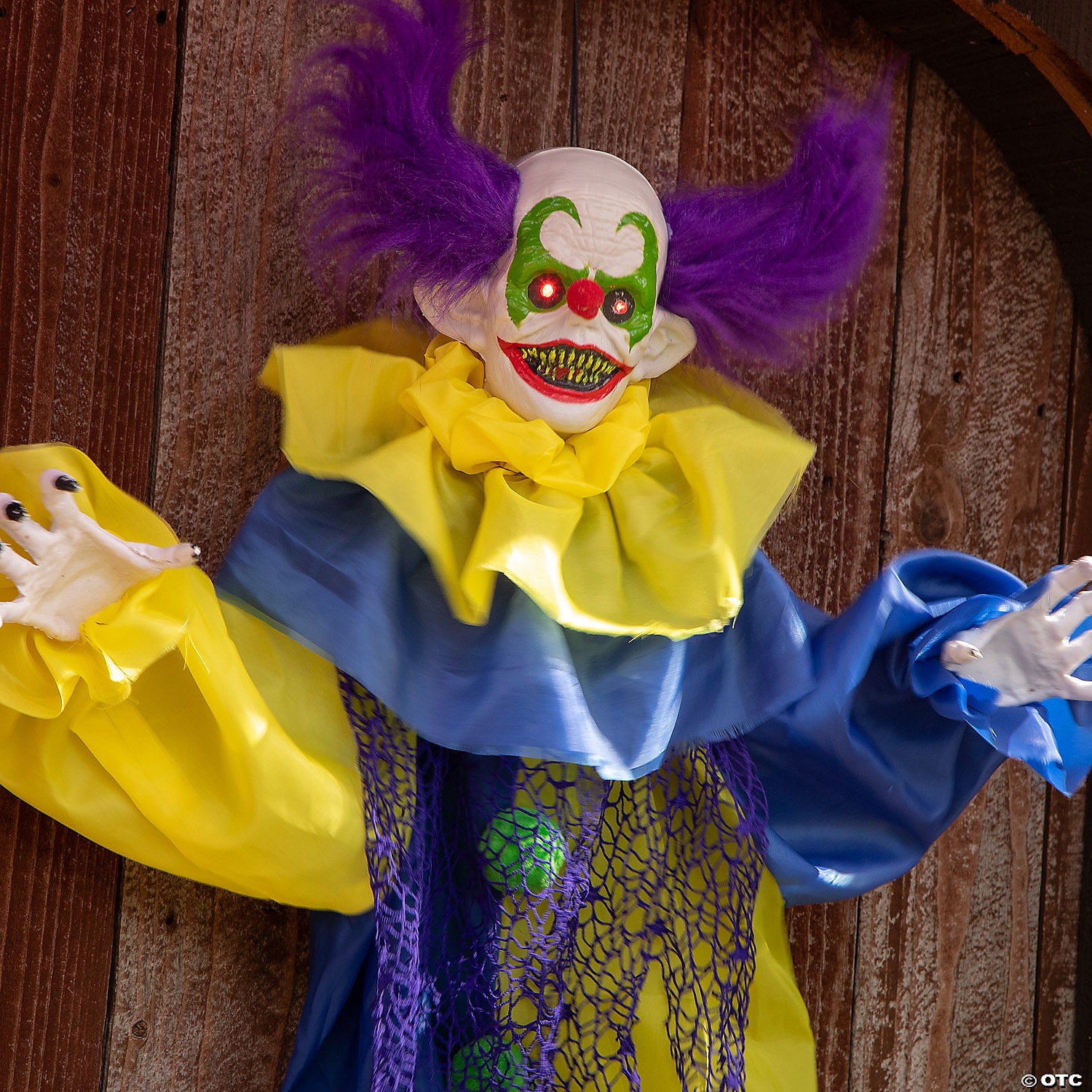 4 animated & light up shaking clown hanging halloween decoration~atc00117-a03