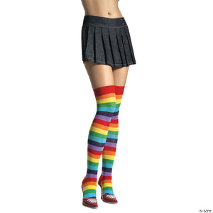 thigh high rainbow stockings for women~ua6606