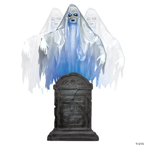 6 ft ghost woman over tombstone& 8482 halloween decoration~tt60294
