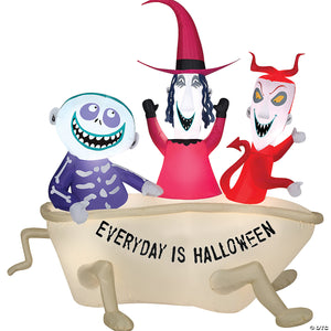 5 ft blow up inflatable nightmare before christmas lock shock & barrel with built in led lights outdoor yard decoration~ss224998g-a01