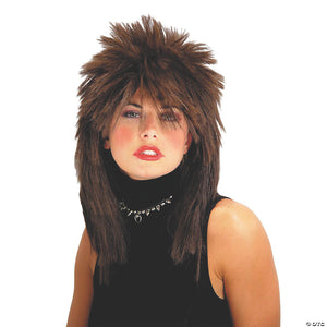 adults brown spiked top wig~mr179000