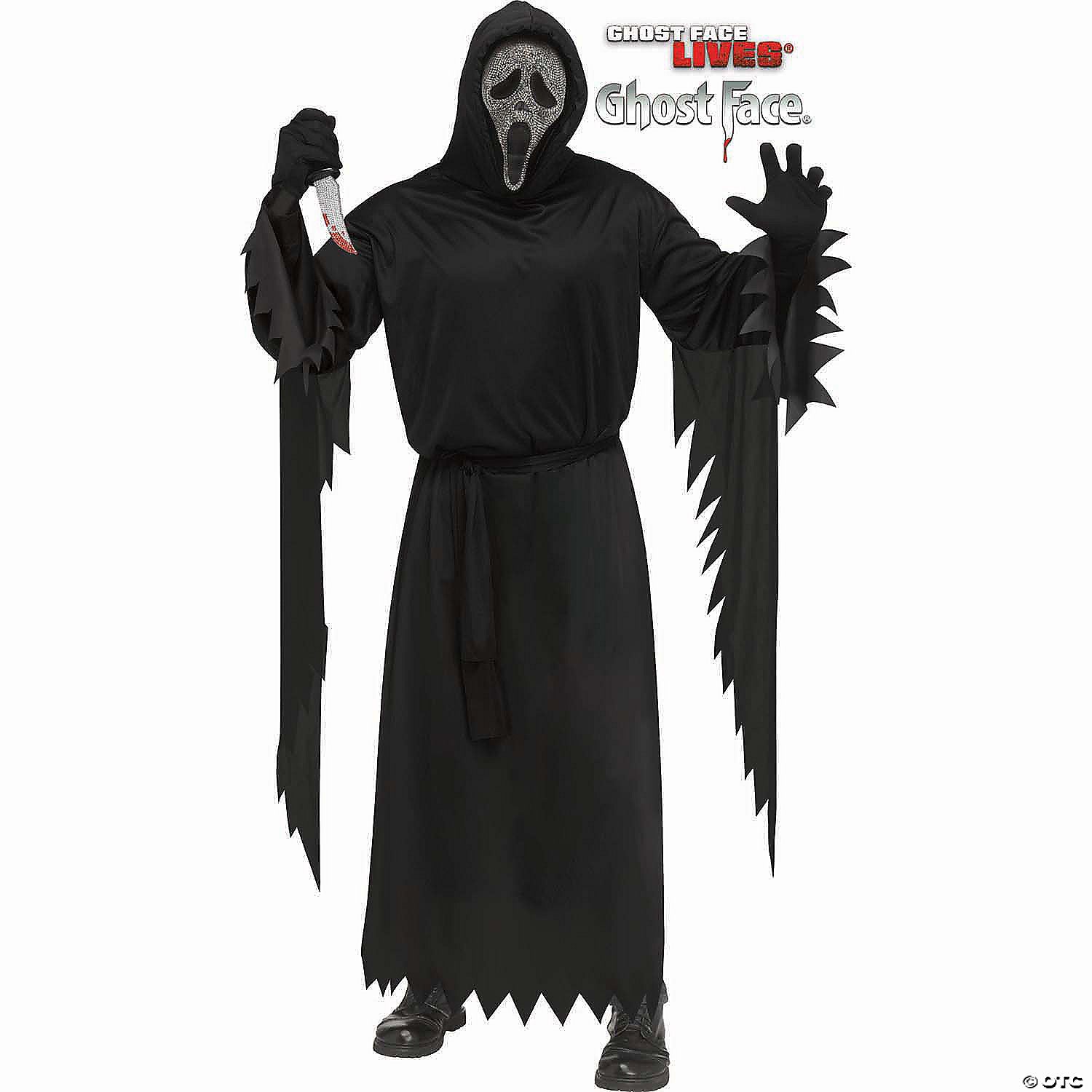 adults ghost face& 174 black robe with gun powder gray mask costume standard~fw134214