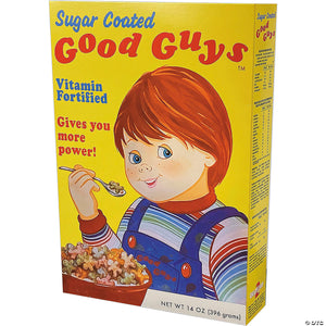 child& 8217 s play 2& 8482 good guy& 8217 s cereal box halloween decoration~massus100