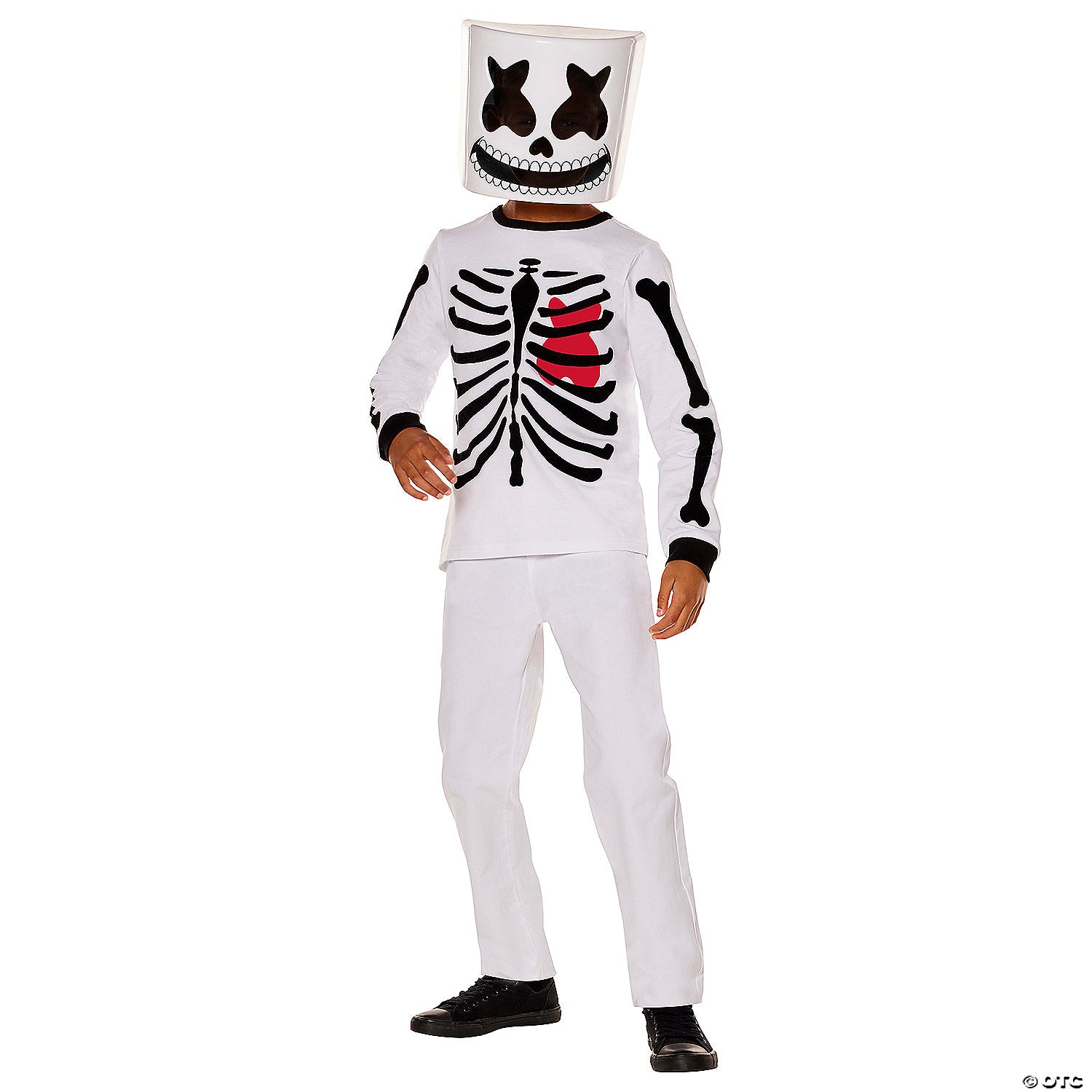 kids marshmello black & white mello skeleton costume large 10 12~fw103572l