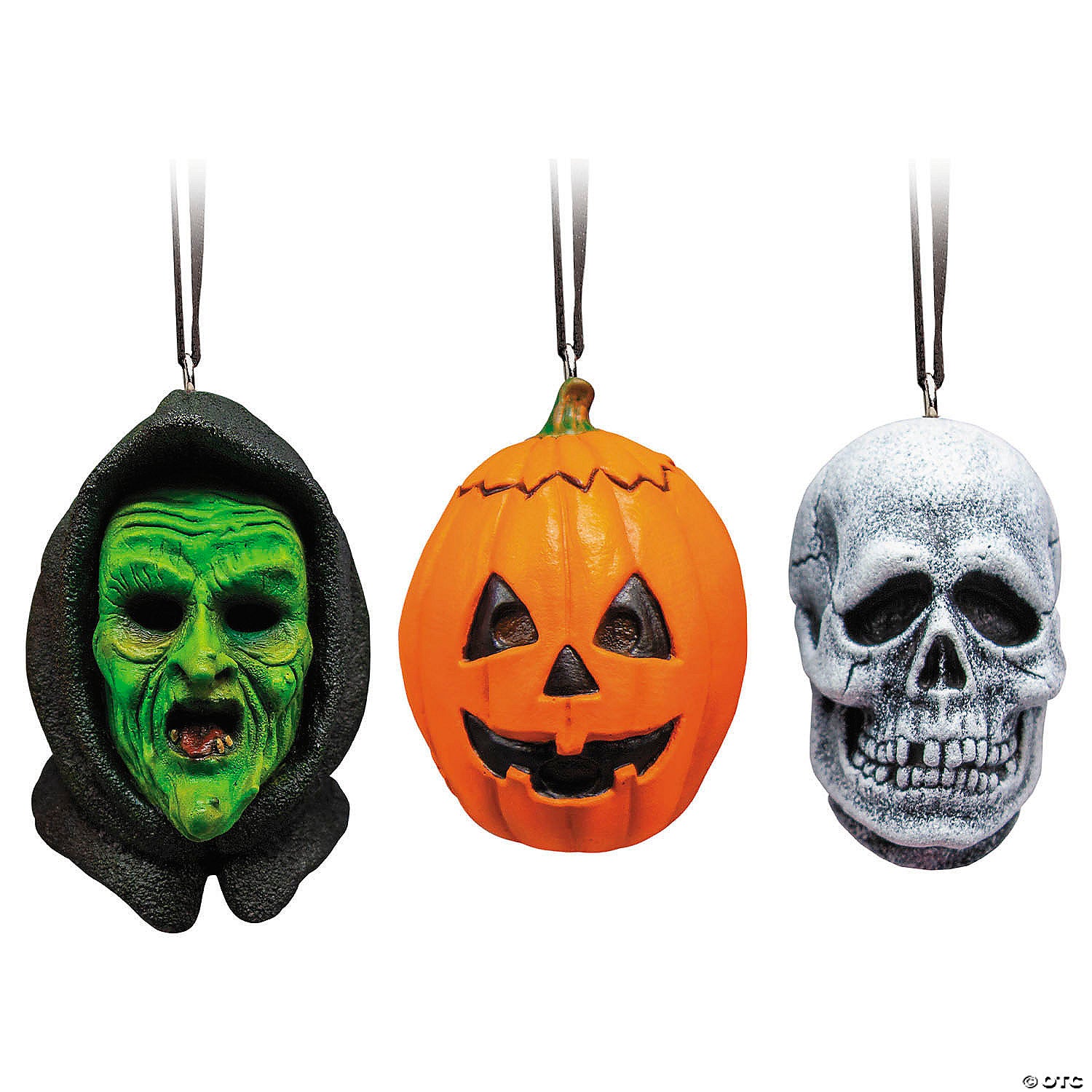 halloween 3 season of the witch& 8482 don post pumpkin skull & witch ornament set~mattdp167