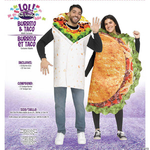 adults burrito & taco tunic couples costume one size~fw138374
