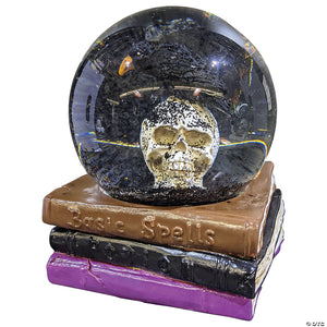 5 skull water globe on spell books halloween decoration~ss47688