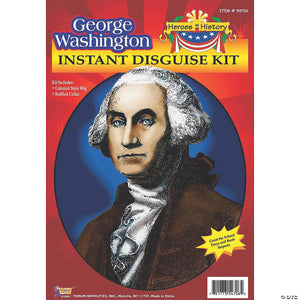 heroes in history george washington costume wig & collar~fm54706