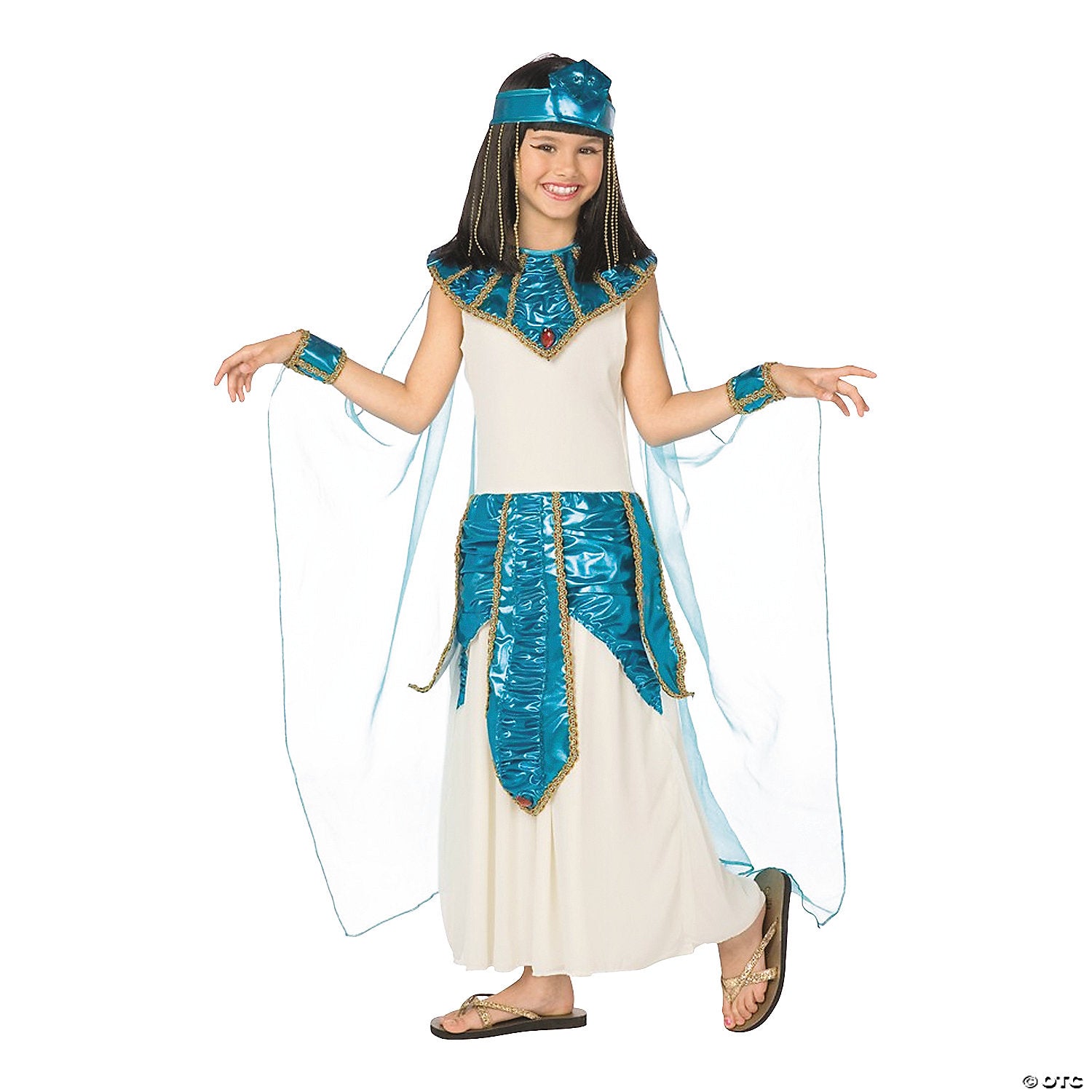 girl s blue & gold cleopatra costume~lf3160cmd