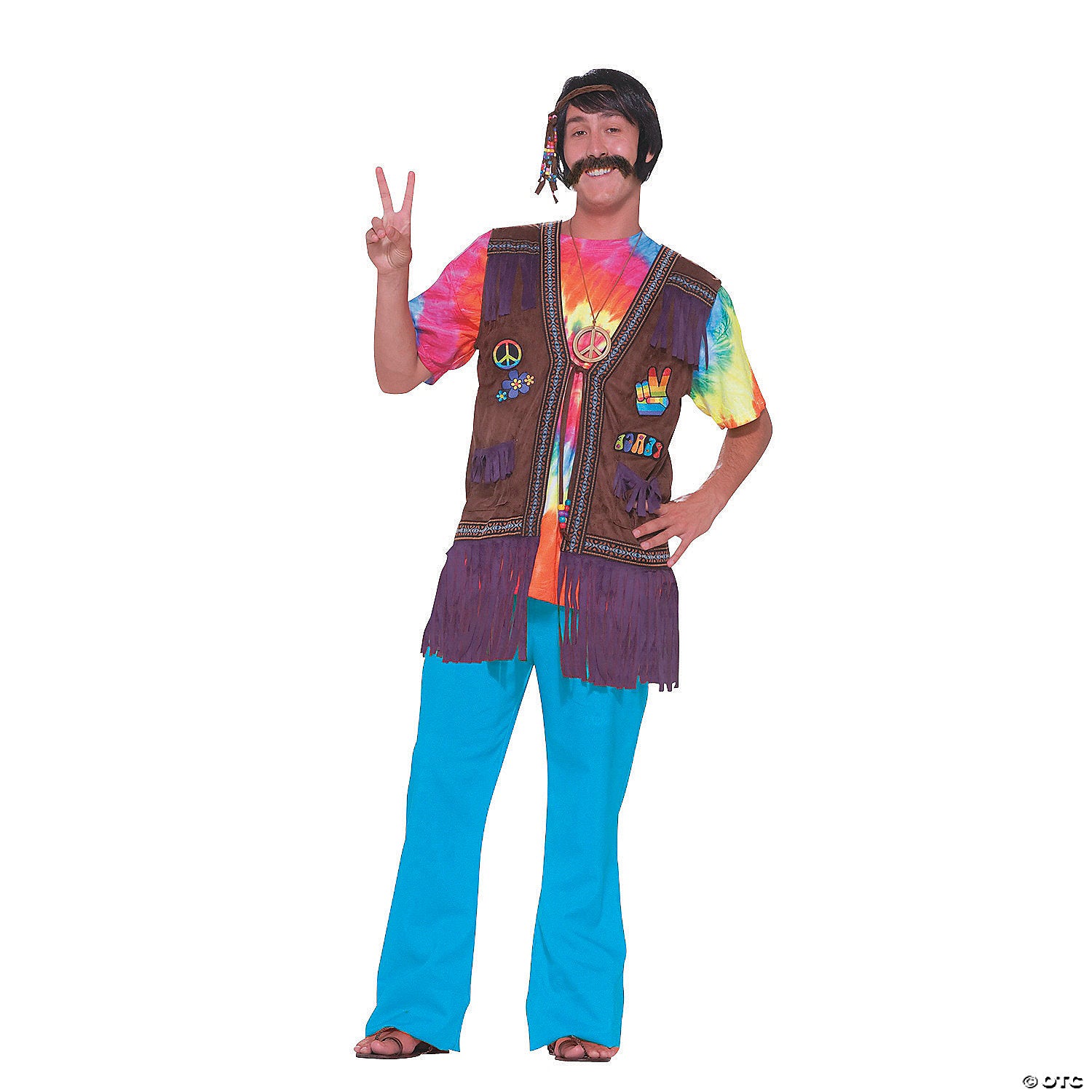 men s hippie peace vest standard~fm64063