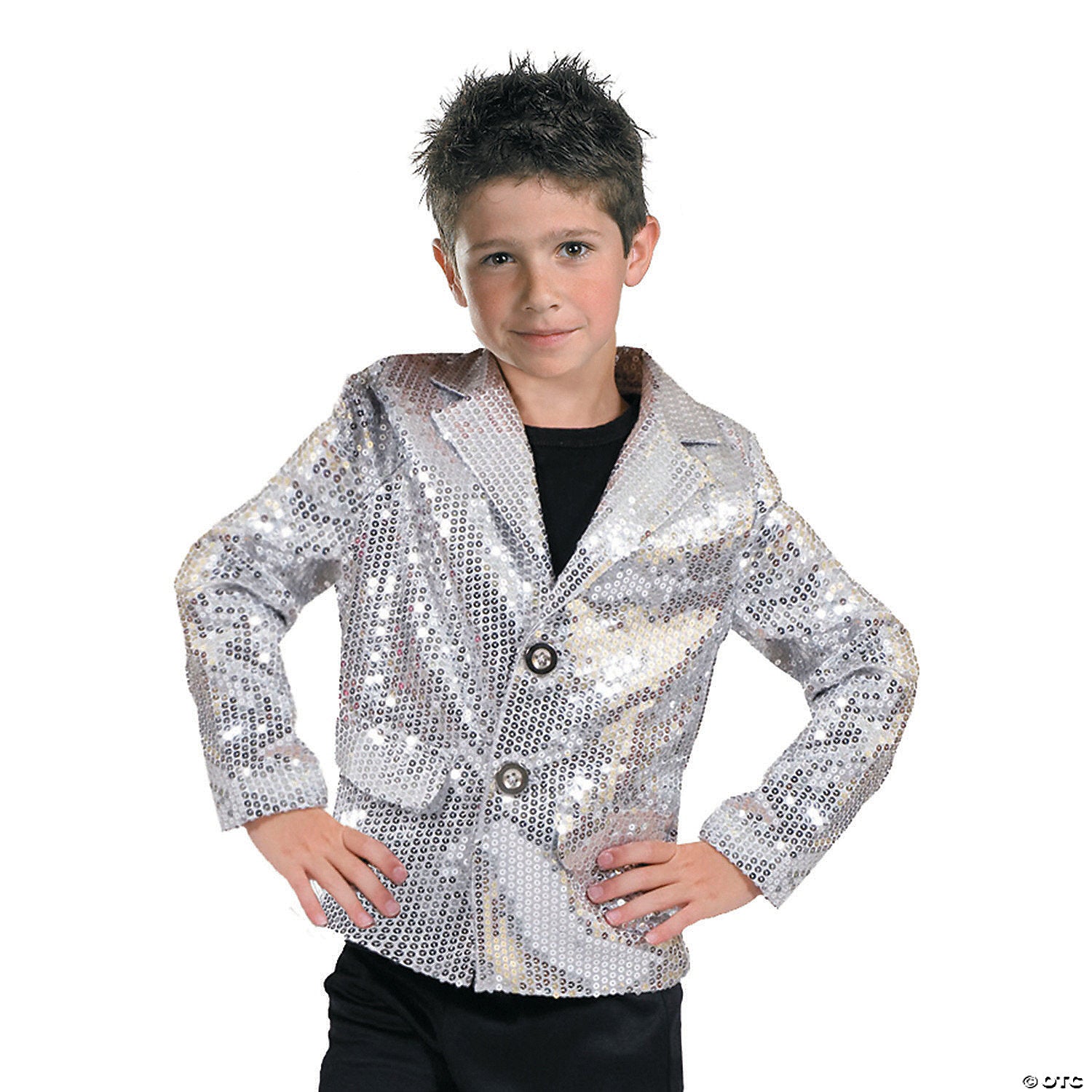 kid s silver disco jacket costume medium~ff782718