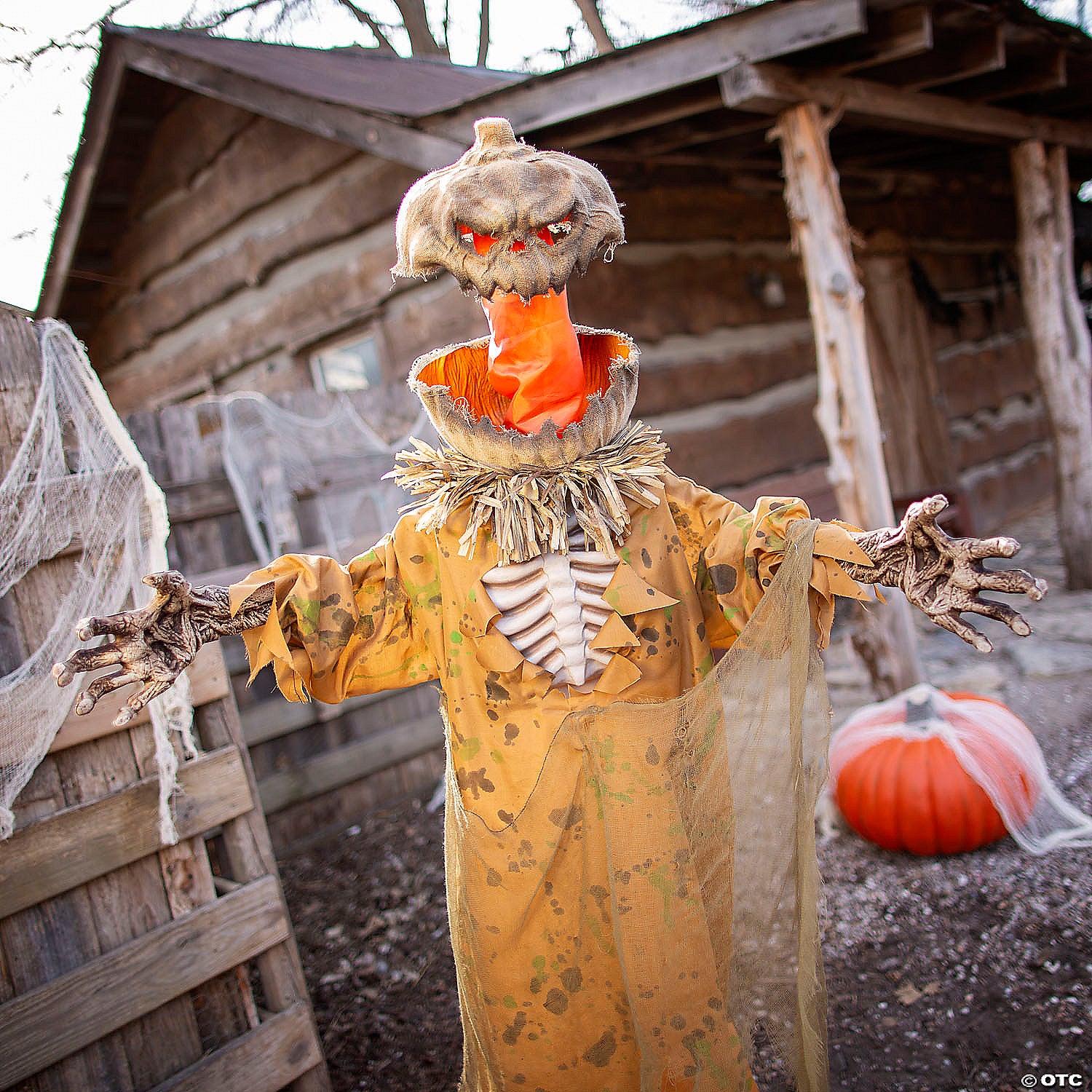 2 ft standing pop up head pumpkin man halloween decoration~atc00030-a04