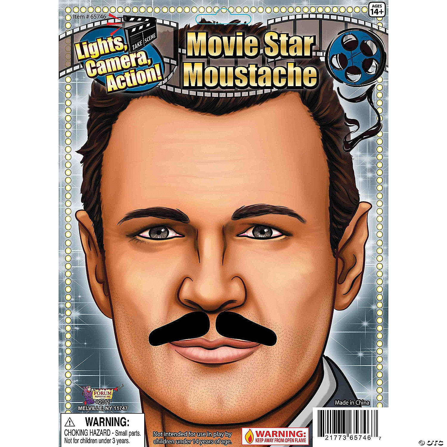 adults black classic hollywood mustache~fm65746