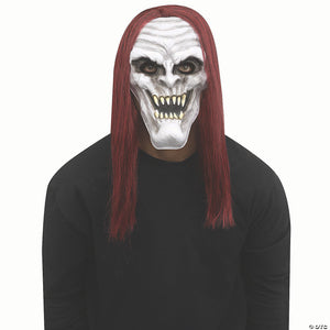 adults grey demon vampire full mask with red hair one size~fw93262gy