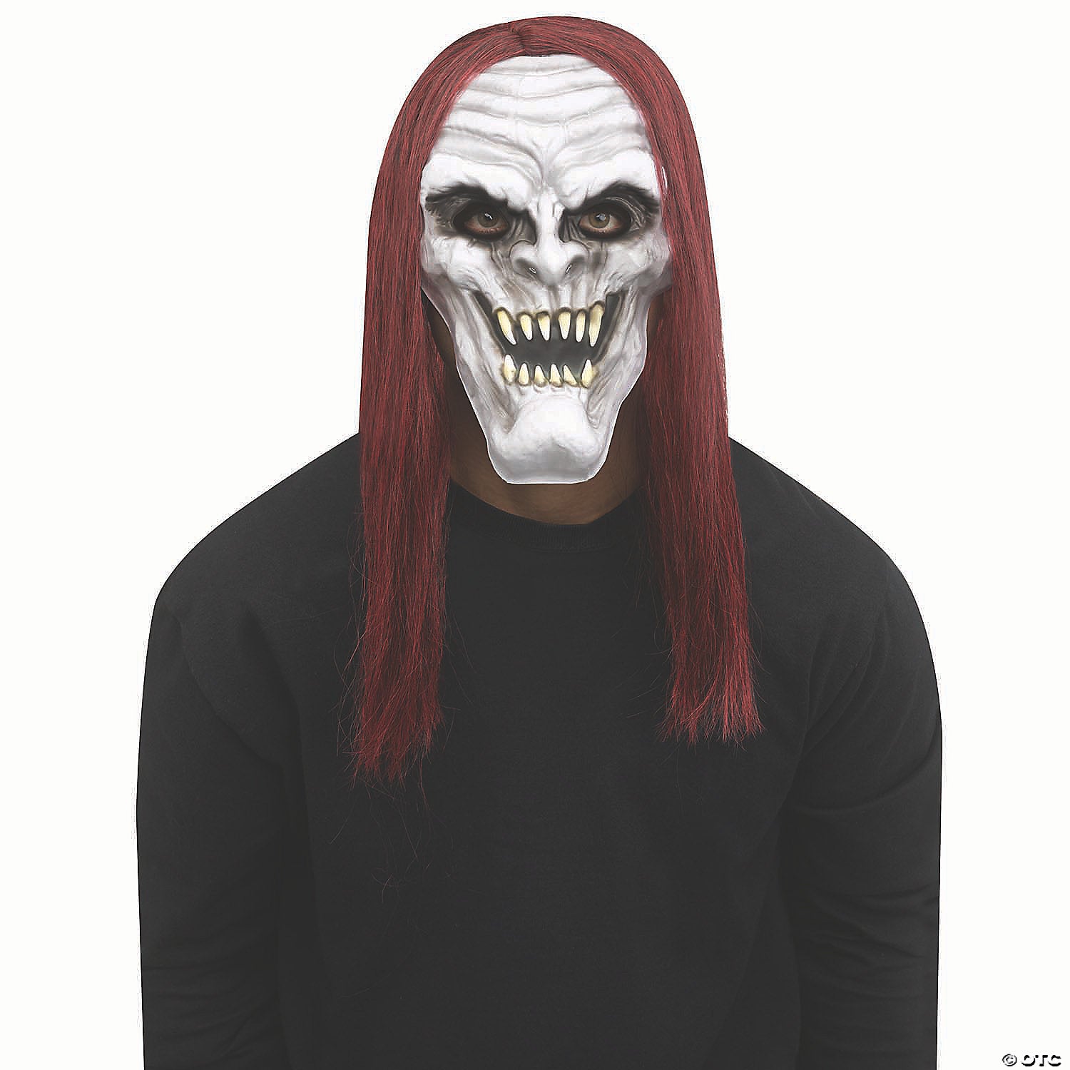 adults grey demon vampire full mask with red hair one size~fw93262gy