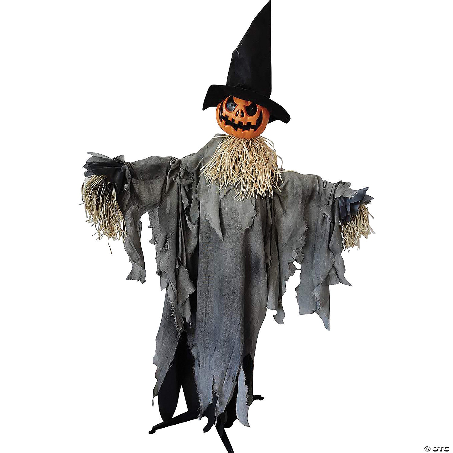 72 animated scarecrow pumpkin with hat halloween decoration~ss61948-a06
