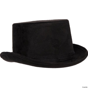 adults black faux suede top hat~ur29582os
