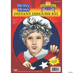 heroes in history betsy ross costume wig hat & flag~fm55622