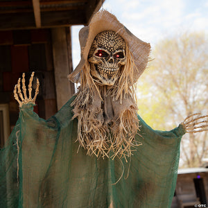 66& 8221 hanging animated skeleton witch halloween decoration~atc00013-a03