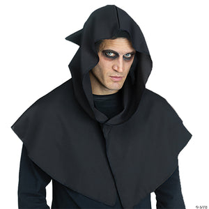 adults black hooded capelet~fw90684bk