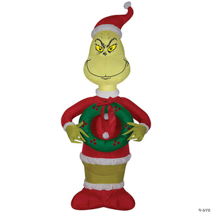 48 blow up inflatable dr seuss& 8482 the grinch with wreath outdoor yard decoration~ss111088g