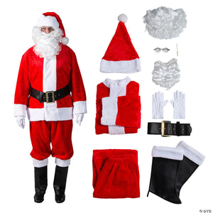 adult men& 8217 s 10 piece deluxe plush santa suit costume xl~ae599xl-a02