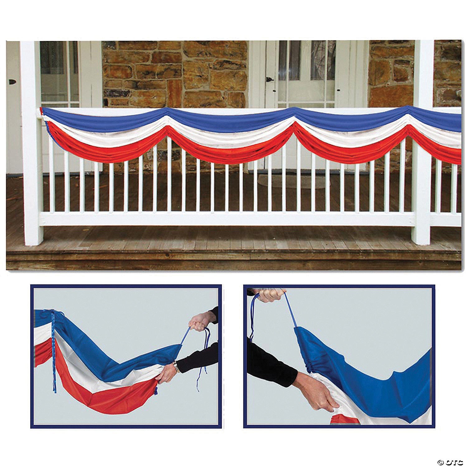 5 patriotic fabric bunting~bg50948