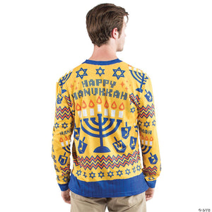 men s ugly hanukkah sweater t shirt costume extra large~fr122019xl-a01
