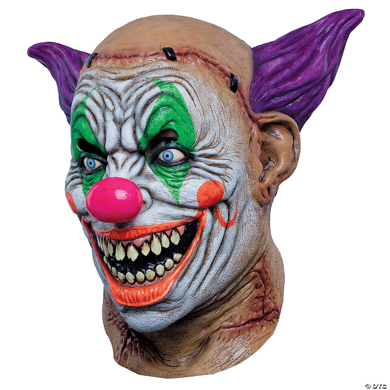 psycho neon clown latex mask~tb26973