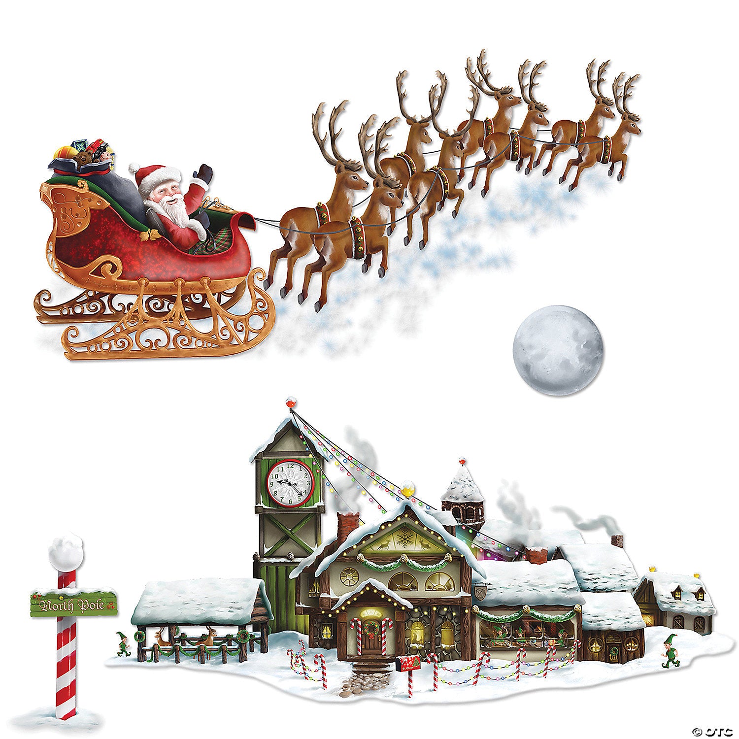 insta theme santa sleigh workshop props~bg20204