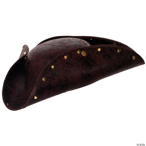 adults tricorne hat with gold studs~ur30570