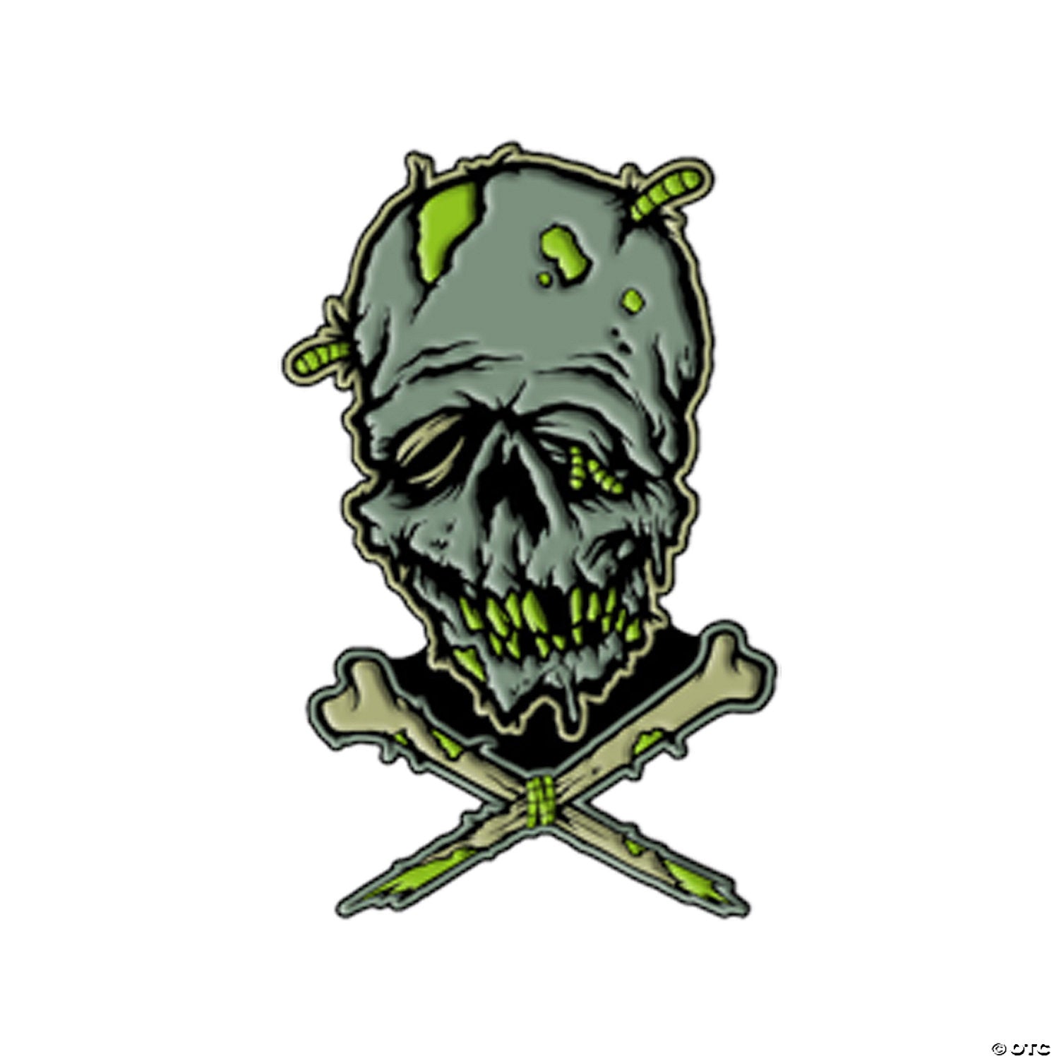 2 toxictoons& 8482 zombie kook face full color enamel pin~mattep109