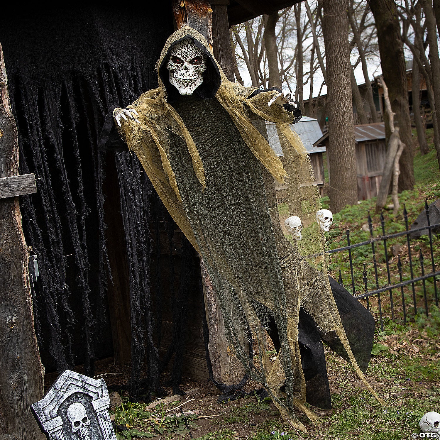 4 x 6 ft animated hanging grim reaper plastic halloween decoration~atc00144-a03